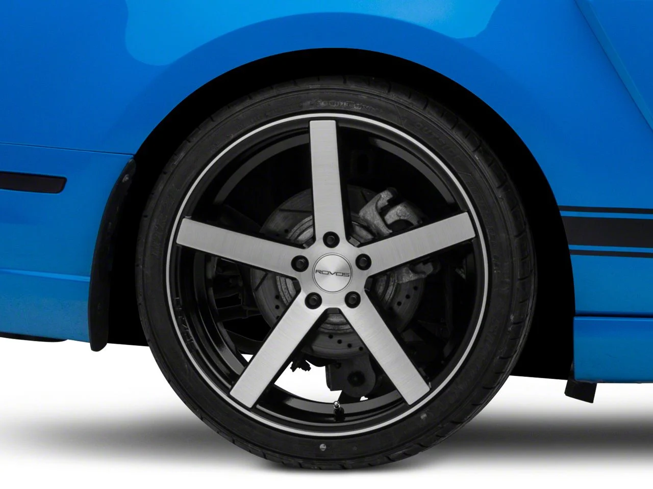 Rovos Wheels Durban Brushed Black Wheel; Rear Only; 20x10; 38mm Offset (10-14 Mustang)