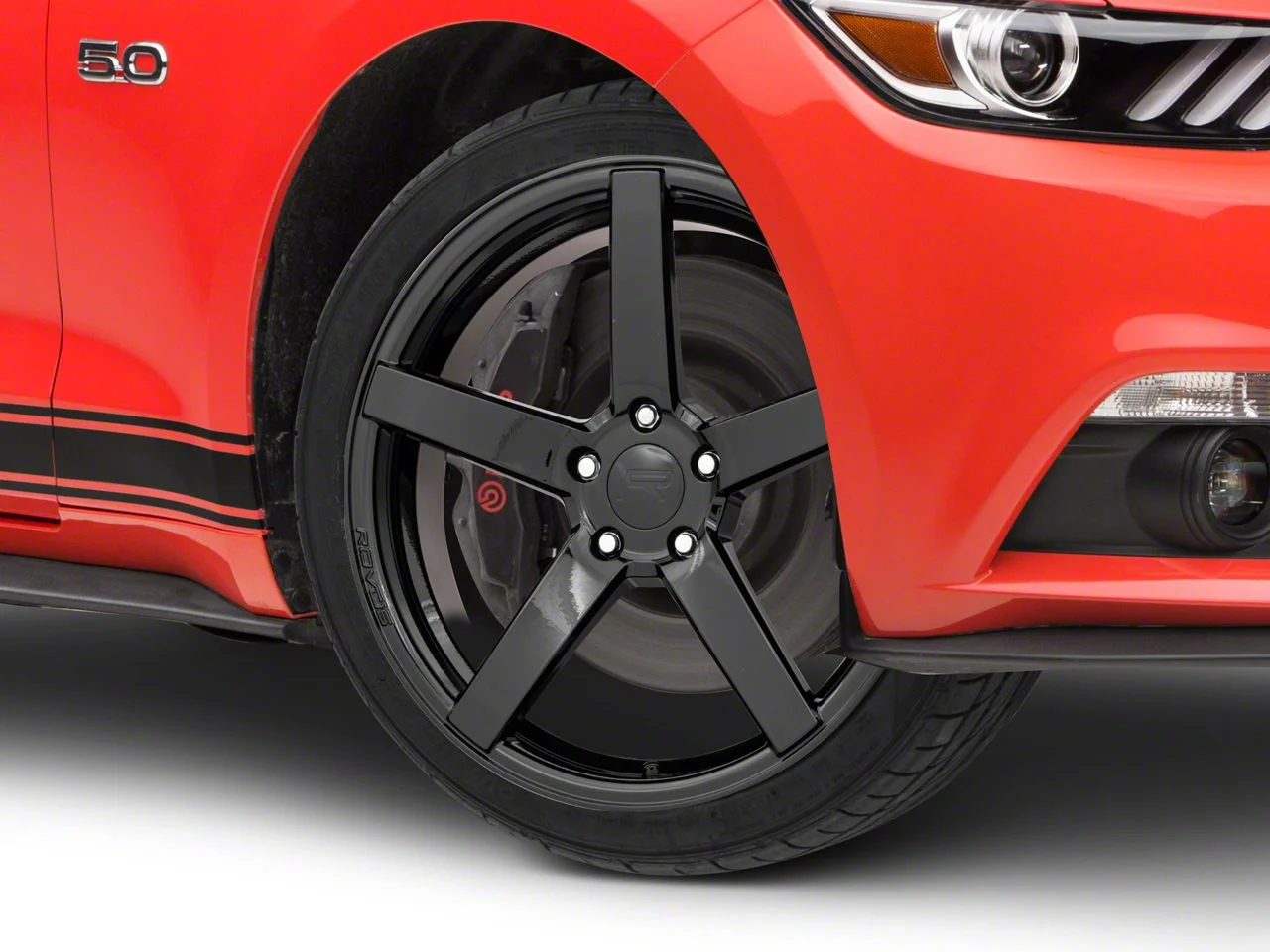 Rovos Wheels Durban Gloss Black Wheel; 19x8.5; 35mm Offset (15-23 Mustang GT, EcoBoost, V6)