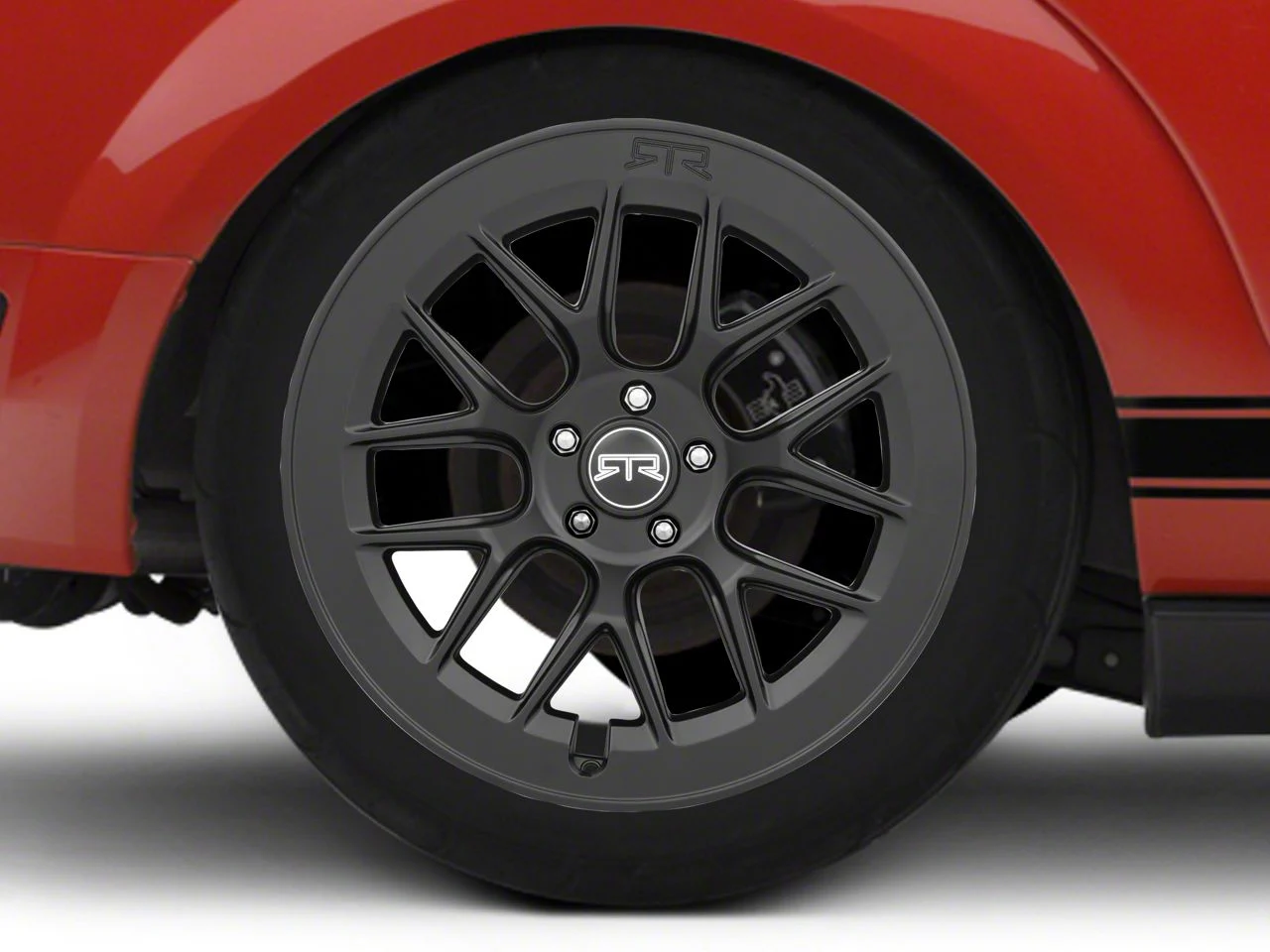 RTR Aero 7 Satin Black Wheel; Rear Only; 20x10.5; 45mm Offset (05-09 Mustang)