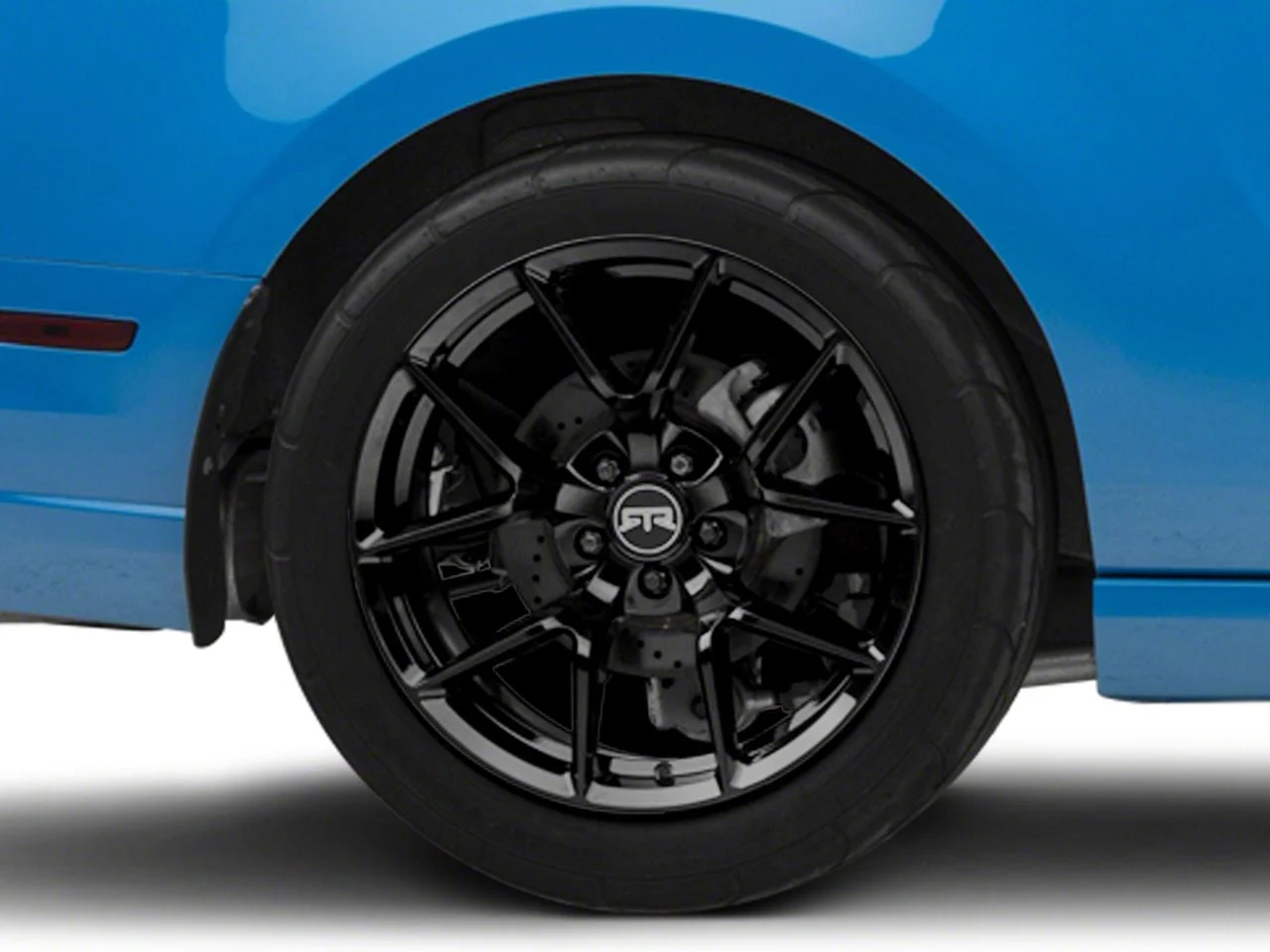 RTR Tech 5 Gloss Black Wheel; Rear Only; 19x10.5; 45mm Offset (10-14 Mustang)
