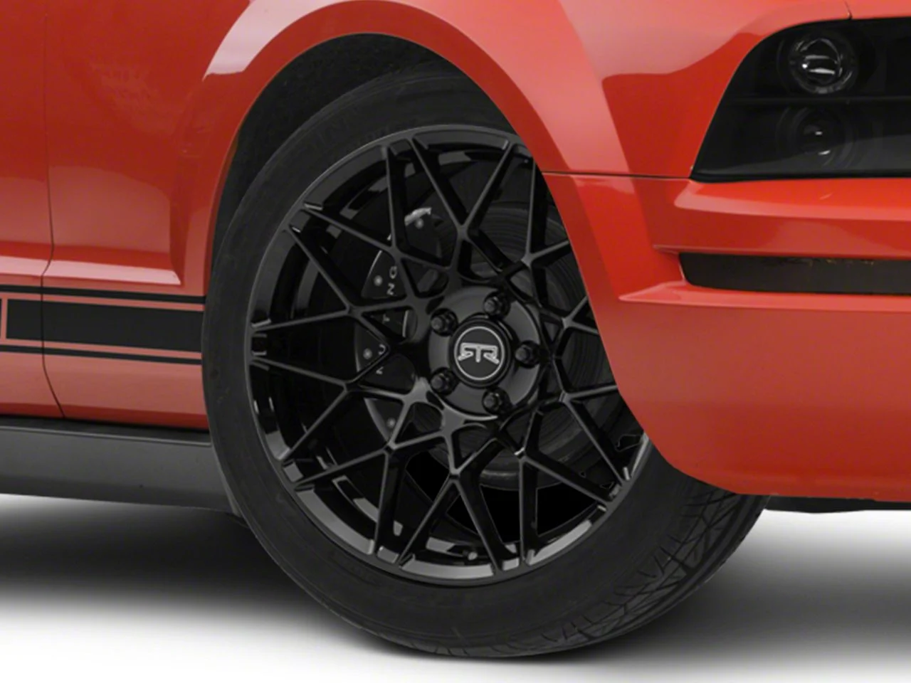 RTR Tech Mesh Gloss Black Wheel; 19x9.5; 33mm Offset (05-09 Mustang GT, V6)