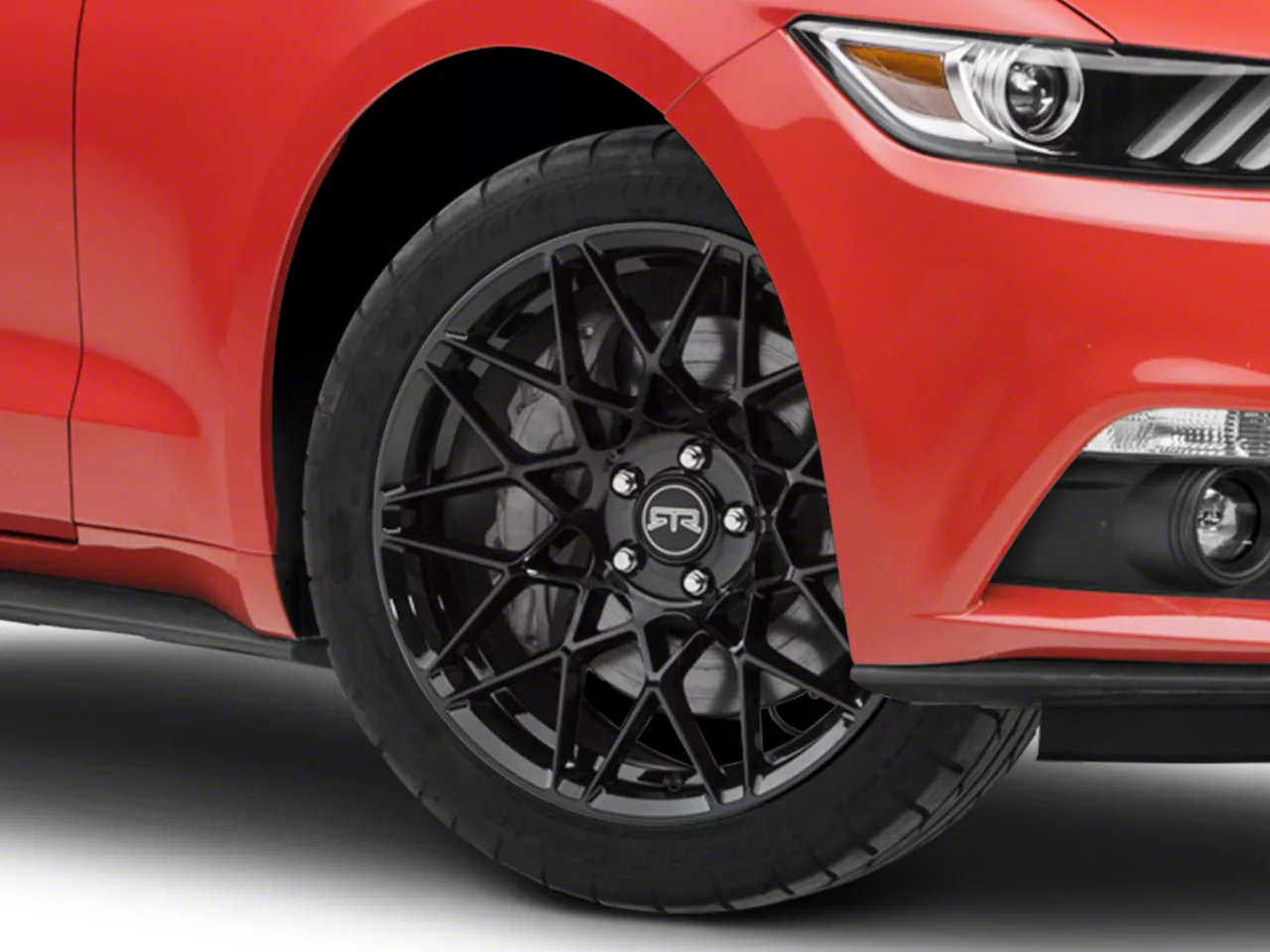 RTR Tech Mesh Gloss Black Wheel; 19x9.5; 33mm Offset (15-23 Mustang GT, EcoBoost, V6)