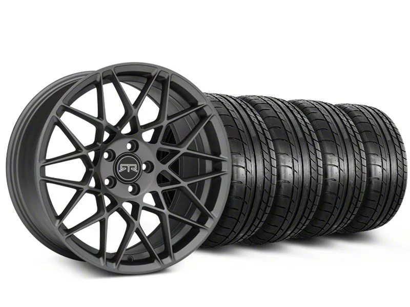 19x9.5 RTR Tech Mesh Wheel & Mickey Thompson Street Comp Tire Package (05-14 Mustang GT w/o Performance Pack, V6)