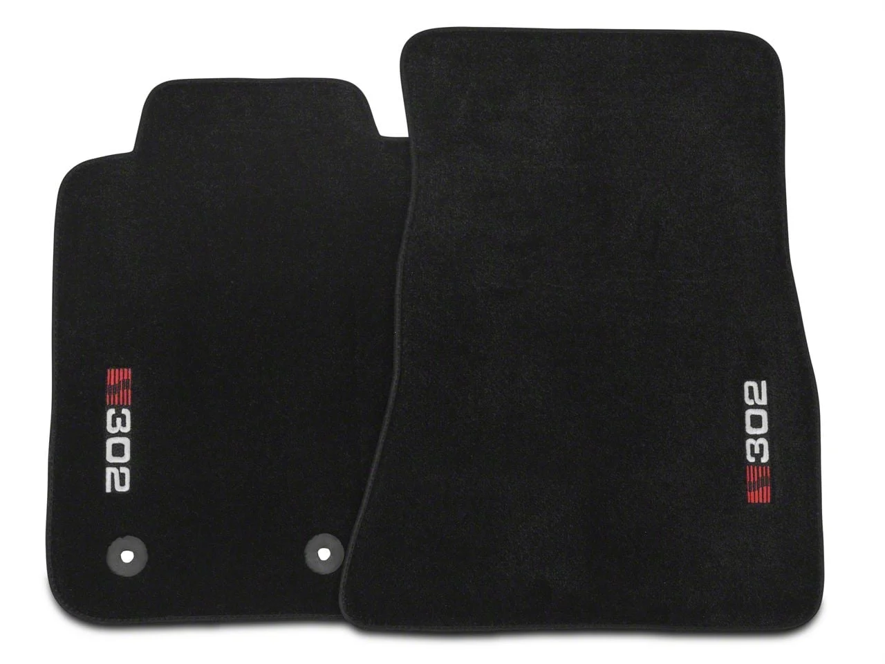 Saleen Front Floor Mats with S302 Logo; Black (15-26 Mustang)