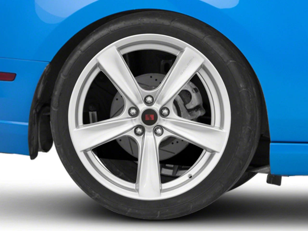 Saleen Secca Flo-Form Silver Wheel; Rear Only; 20x10; 56mm Offset (10-14 Mustang)