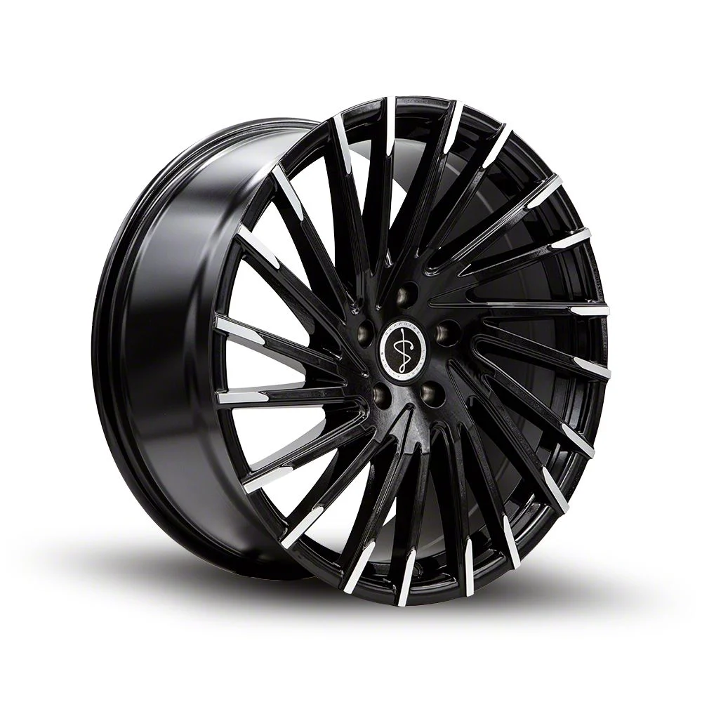 Sapphire Luxury Alloys SX06 Gloss Black with Machined Face Wheel; 20x9; 35mm Offset (15-23 Mustang GT, EcoBoost, V6)