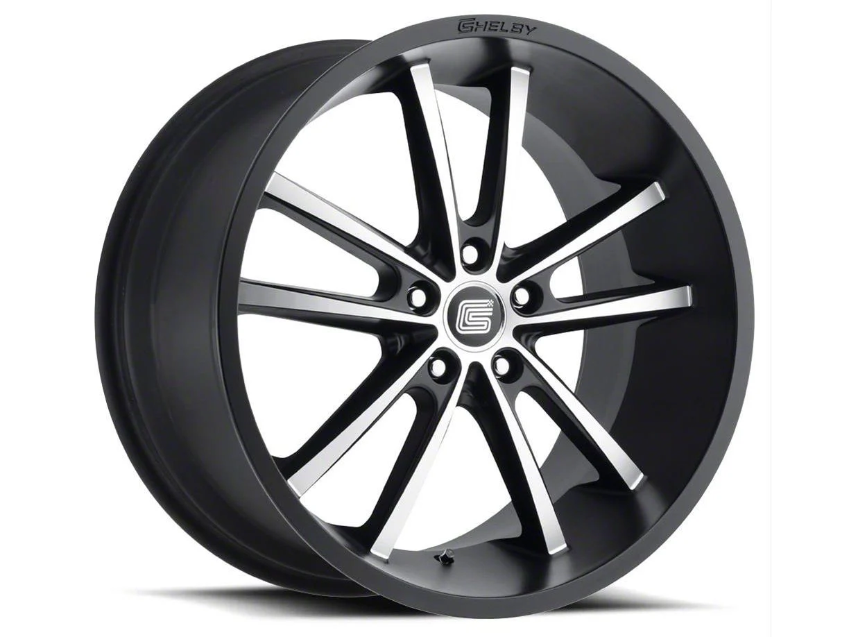 Carroll Shelby Wheels CS2 Black with Machined Face Wheel; Rear Only; 20x11; 55mm Offset (10-14 Mustang)