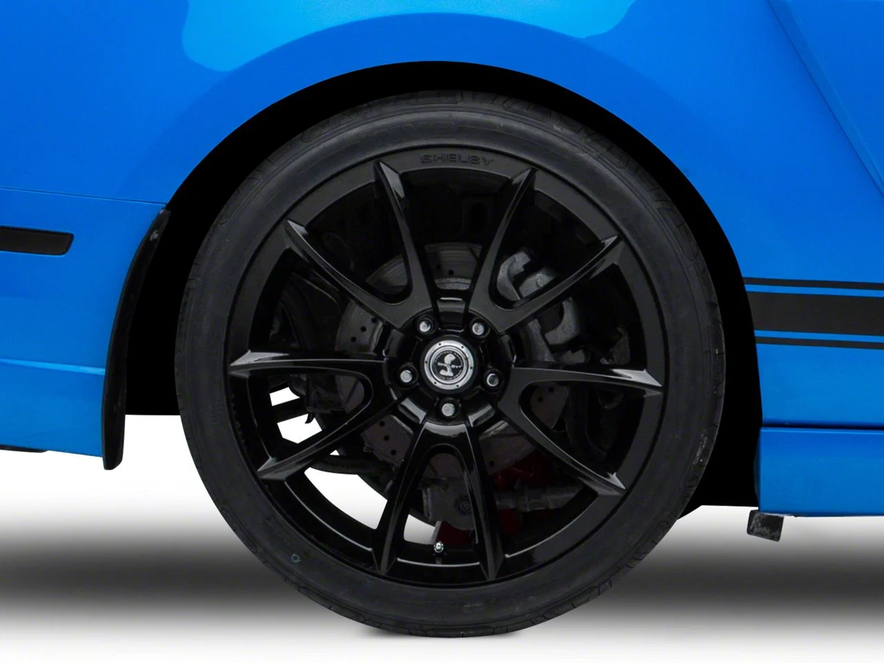 Super Snake Style Gloss Black Wheel; Rear Only; 20x10; 37mm Offset (10-14 Mustang)