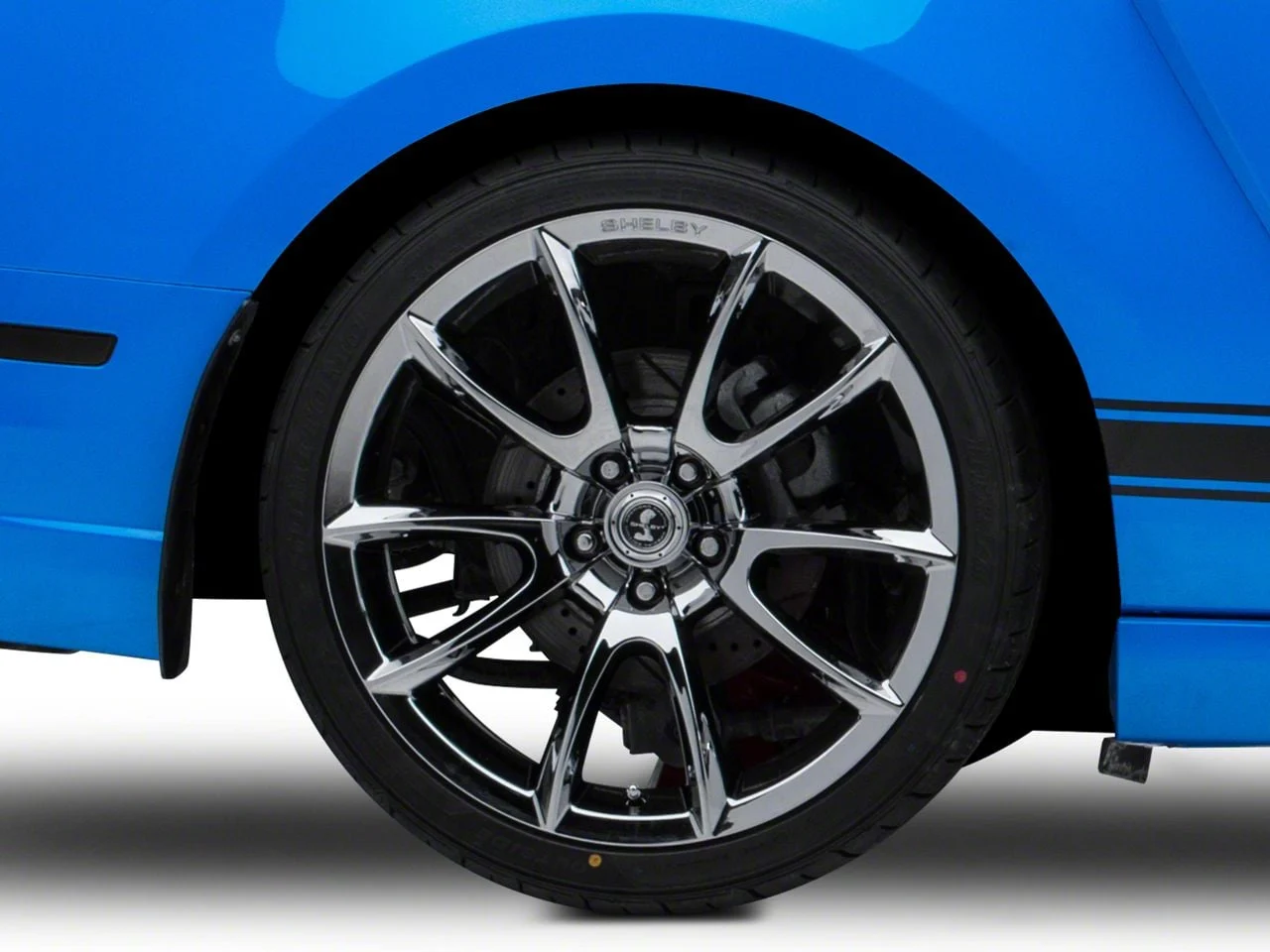 Super Snake Style Chrome Wheel; Rear Only; 20x10; 37mm Offset (10-14 Mustang)
