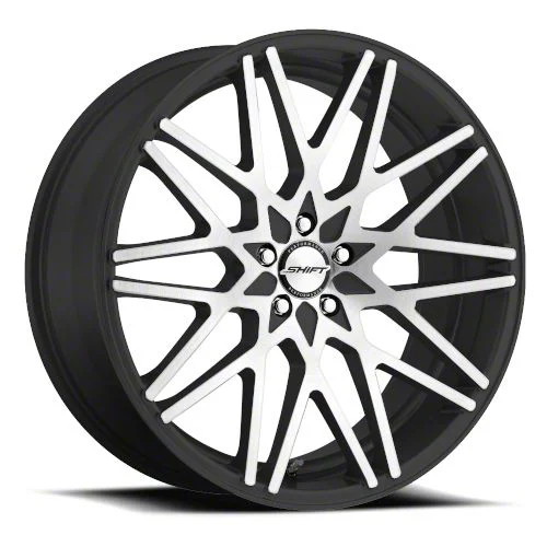 Shift Formula Gloss Black Machined Wheel; 20x8.5; 15mm Offset (08-23 RWD Challenger, Excluding Widebody)