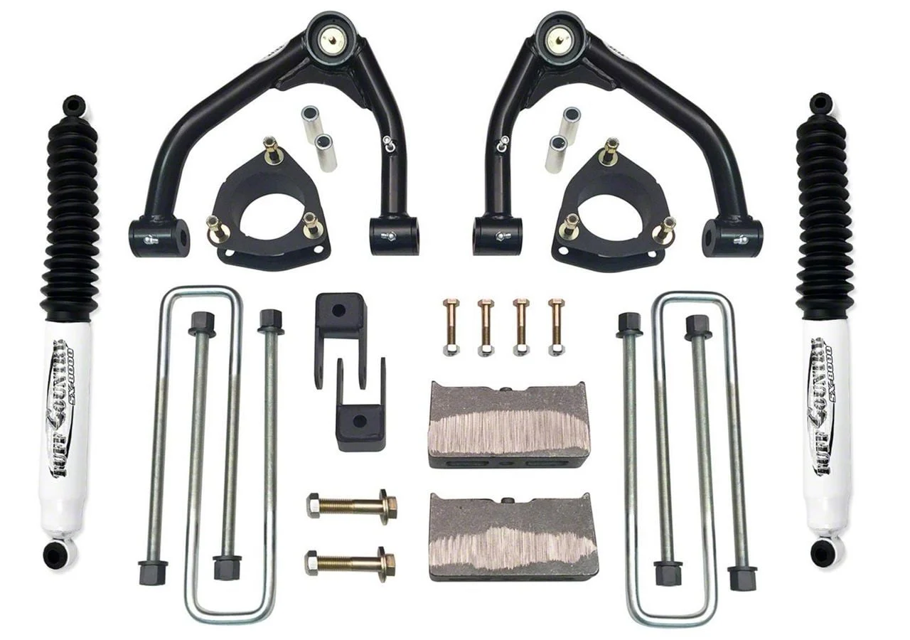 Tuff Country 4-Inch Upper Control Arm Suspension Lift Kit with SX8000 Shocks (14-18 2WD Sierra 1500 w/ Stock Cast Aluminum or Stamped Steel Control Arms, Excluding Denali)