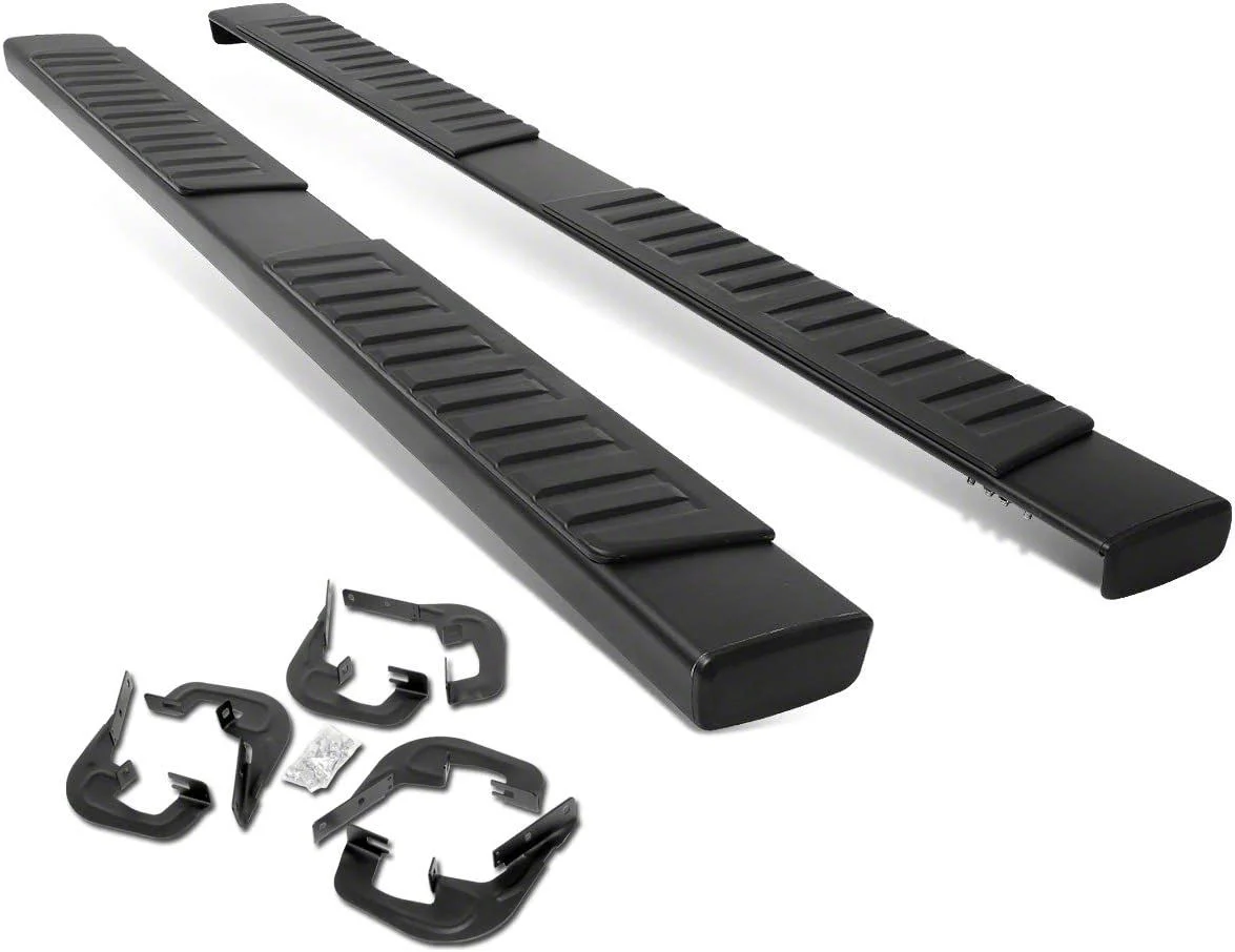 6.25-Inch Running Boards; Black (07-18 Sierra 1500 Extended/Double Cab)