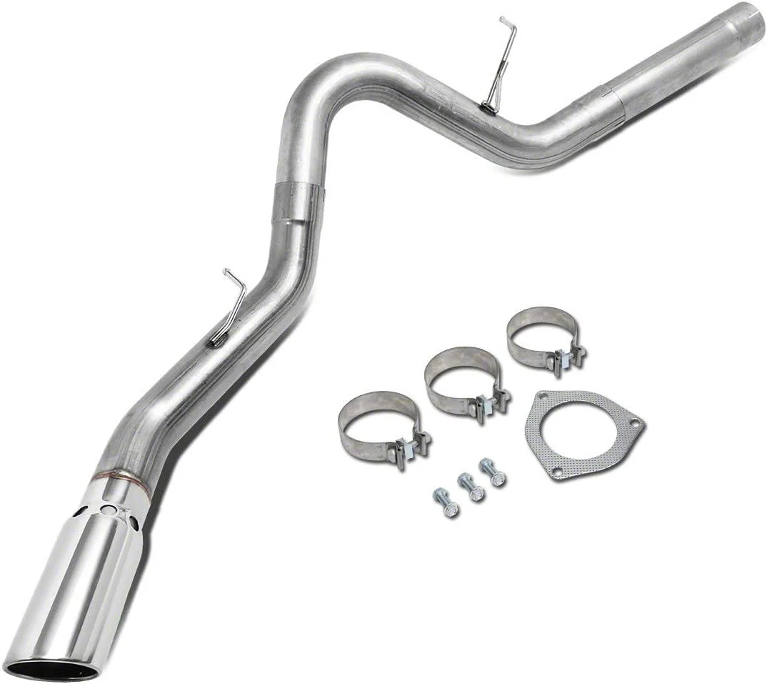 Filter-Back Single Exhaust System with Polished Tip; Side Exit (07-10 6.6L Duramax Sierra 2500 HD)