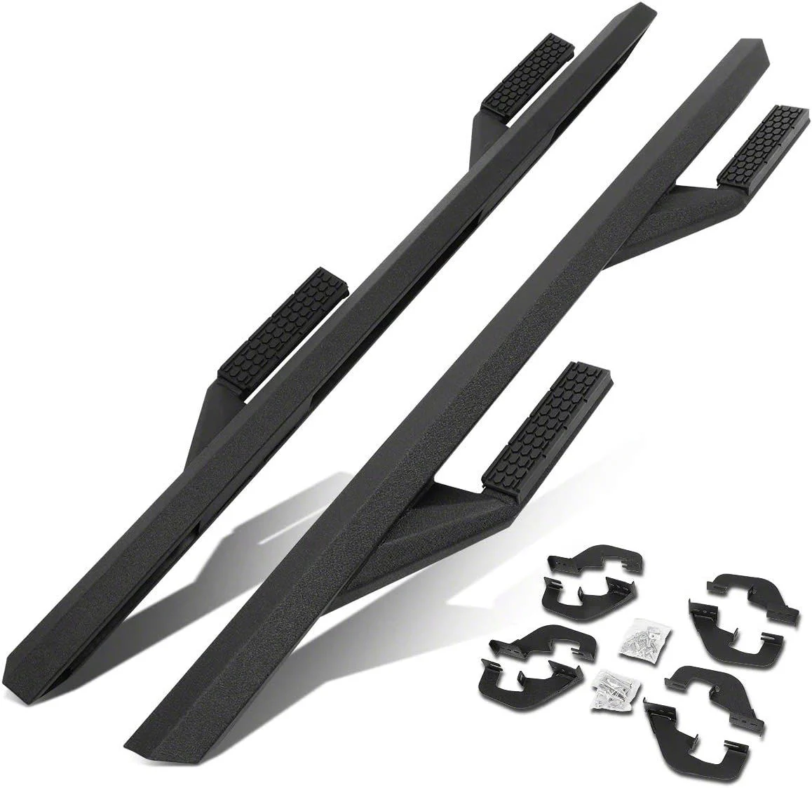 3-Inch Side Arm Side Step Bars; Black (07-19 Sierra 3500 HD Crew Cab)