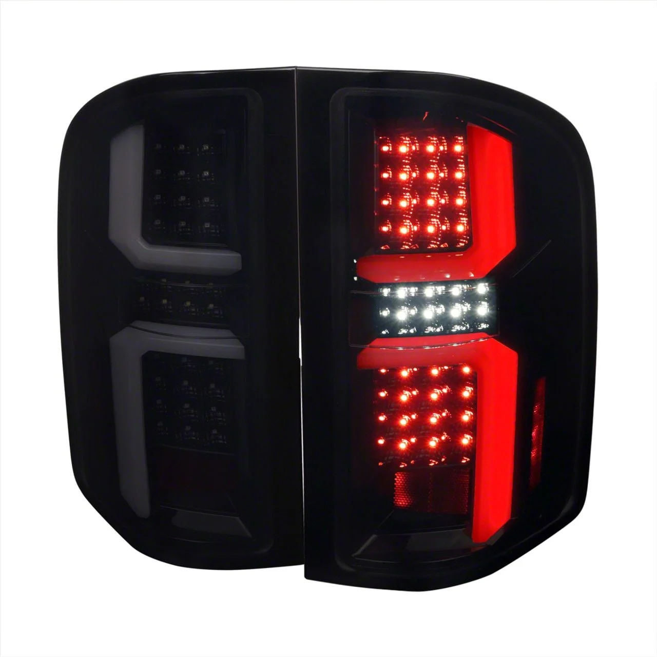 LED Tail Lights; Gloss Black Housing; Dark Smoked Lens (07-13 Silverado 1500)