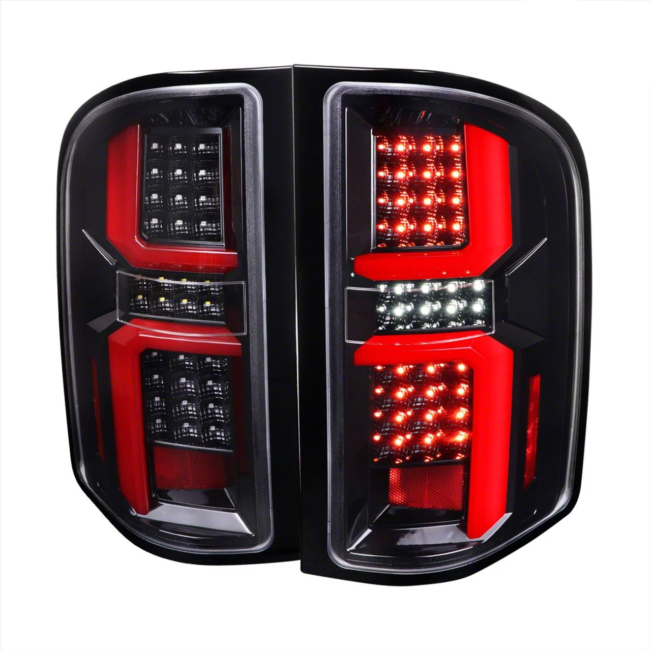 LED Tail Lights; Jet Black Housing; Clear Lens (07-13 Silverado 1500)