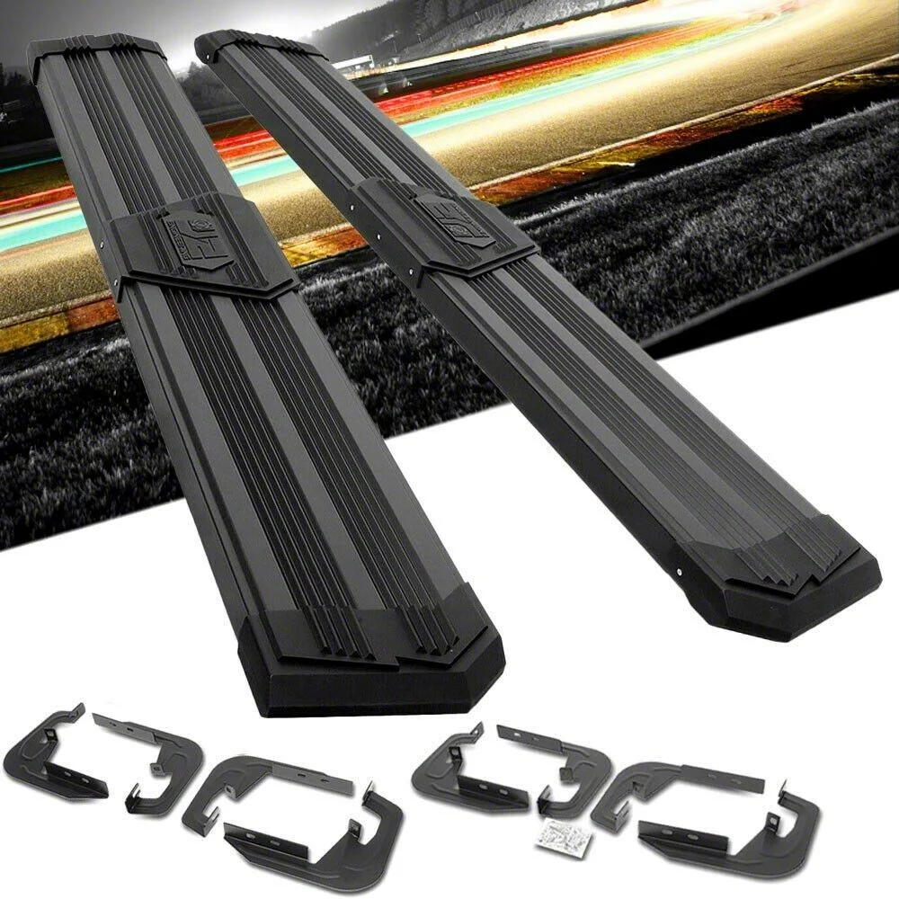 10-Inch Pleated Step Bar Running Boards; Black (20-26 Silverado 2500 HD Crew Cab)