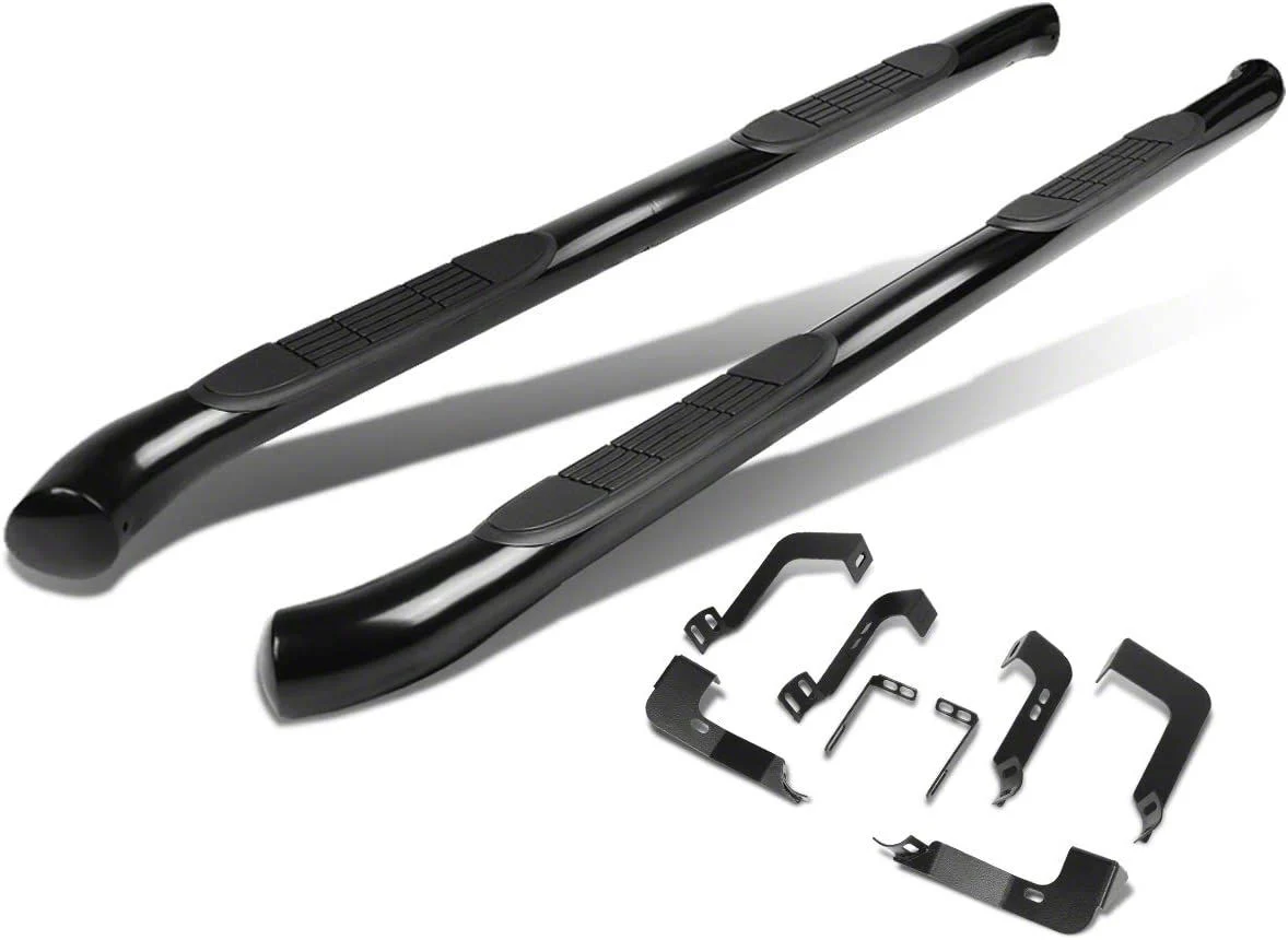 3-Inch Nerf Side Step Bars; Black (07-14 Silverado 2500 HD Crew Cab)