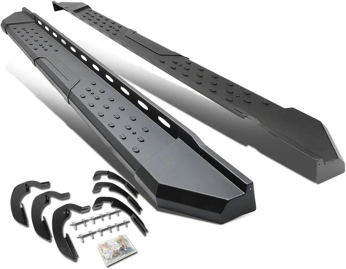 5.50-Inch Running Boards; Matte Black (07-19 Silverado 2500 HD Crew Cab)