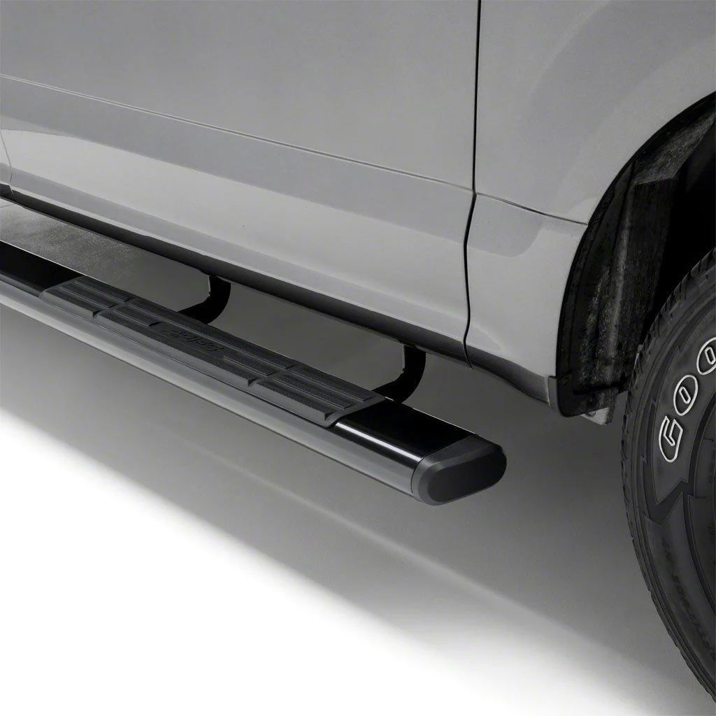 6-Inch Oval Side Step Bars; Black (07-19 6.6L Duramax Silverado 2500 HD Crew Cab)