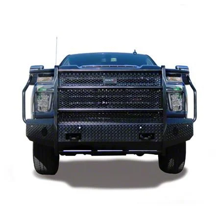 HD Front Bumper with Grille Guard; Black (20-23 Silverado 2500 HD)