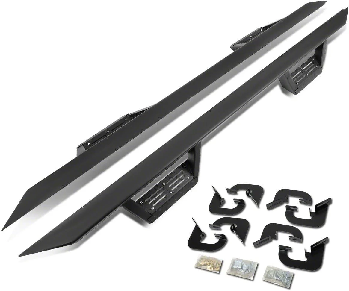 3-Inch Nerf Drop Side Step Bars; Black (07-19 Silverado 3500 HD Crew Cab)