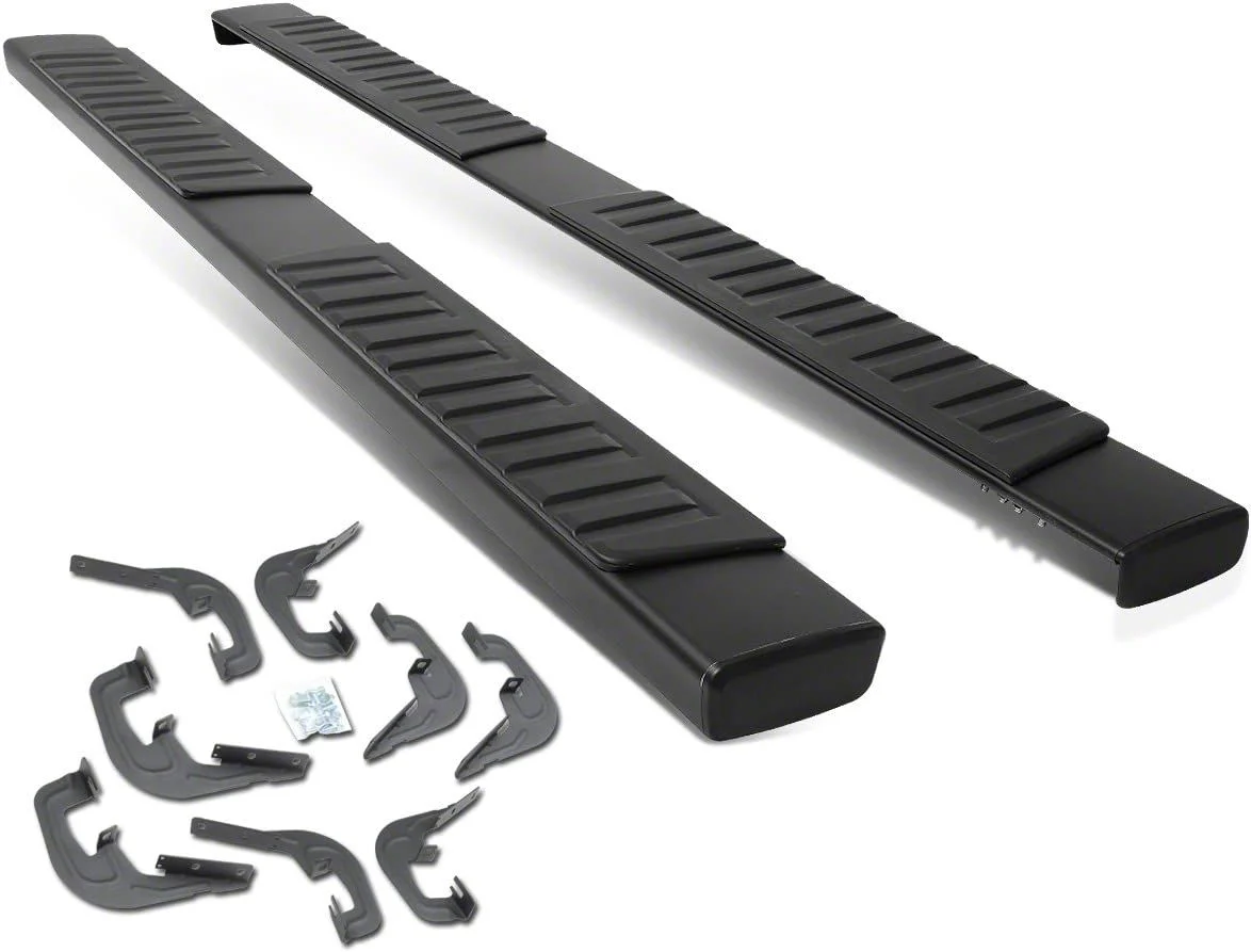 6-Inch Running Boards; Black (07-10 Silverado 3500 HD Crew Cab; 11-19 6.0L Silverado 3500 HD Crew Cab)