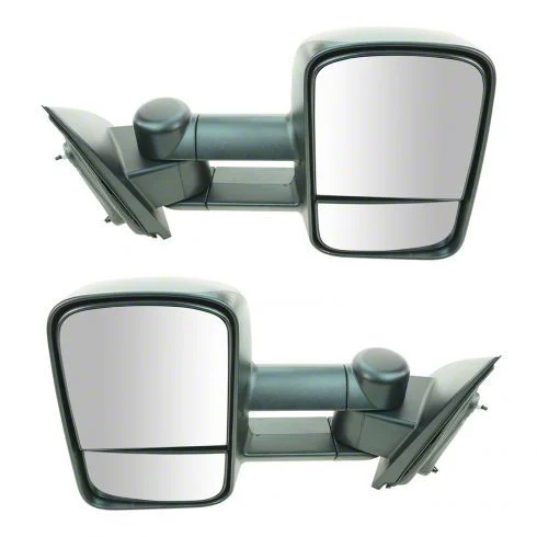 Manual Towing Mirrors; Textured Black (15-19 Silverado 3500 HD)