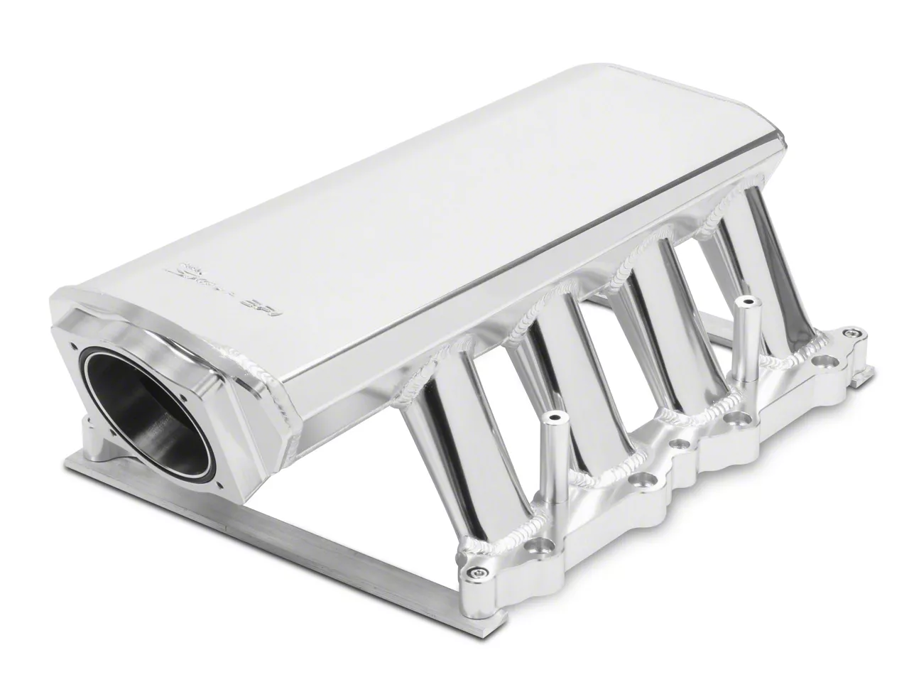 Holley EFI EFI Hi-Ram Fabricated Intake Manifold with 90mm TB Opening and Fuel Rail Kit; Silver (11-14 Mustang GT)