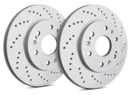 SP Performance Cross-Drilled Rotors with Gray ZRC Coating; Rear Pair (05-14 Mustang, Excluding 13-14 GT500)