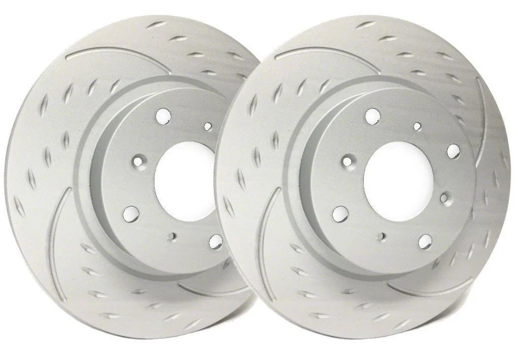 SP Performance Diamond Slot Rotors with Gray ZRC Coating; Front Pair (15-23 Mustang EcoBoost w/o Performance Pack, V6)