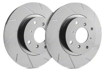 SP Performance Slotted Rotors with Gray ZRC Coating; Front Pair (11-14 Mustang GT w/ Performance Pack; 12-13 Mustang BOSS 302; 07-12 Mustang GT500)