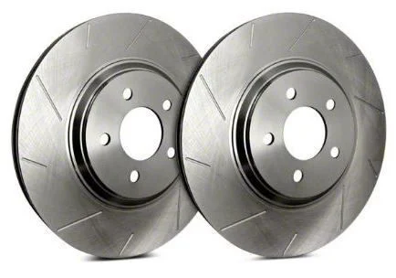 SP Performance Slotted Rotors with Silver ZRC Coating; Front Pair (05-10 Mustang V6)