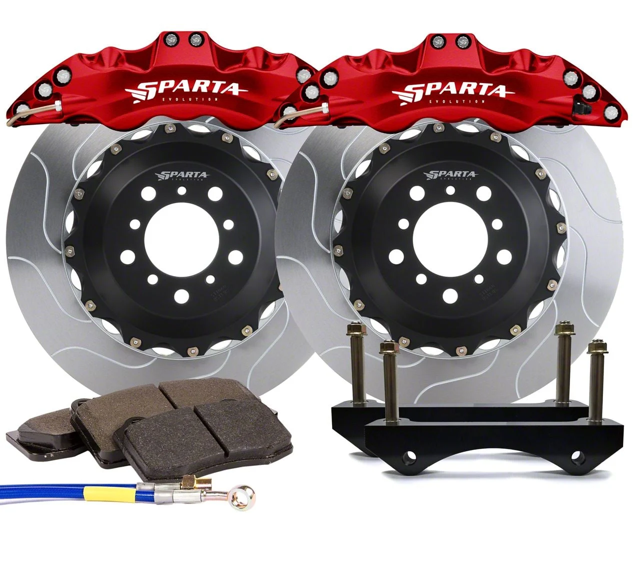 Sparta Evolution Triton Front Big Brake Kit; Red Calipers (05-14 Mustang)
