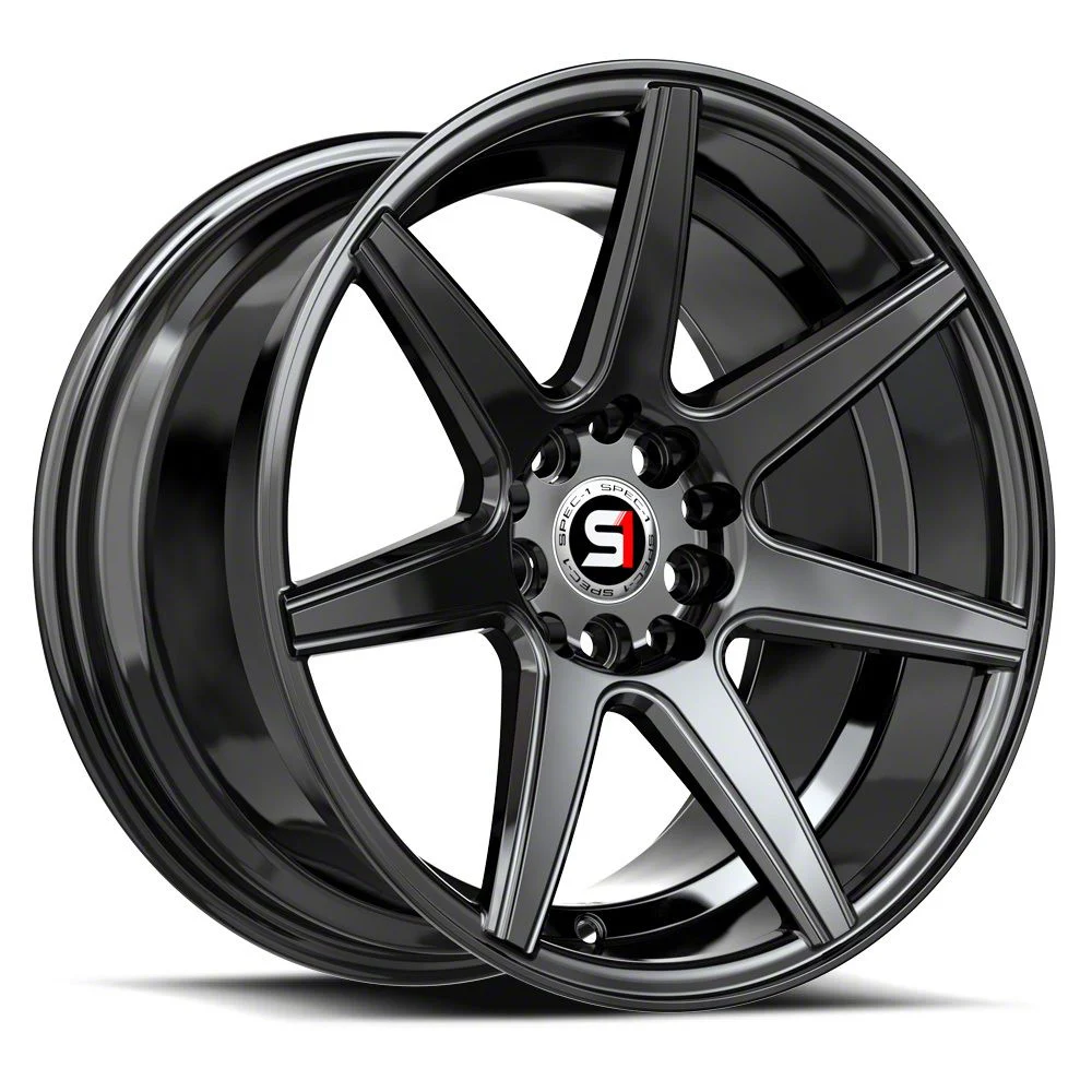 Spec-1 SP-73 Gloss Black Wheel; 17x7.5; 42mm Offset (24-26 Mustang)