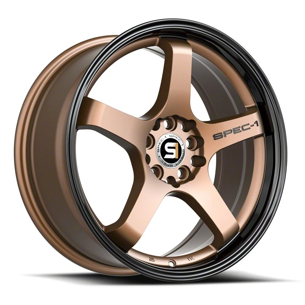 Spec-1 SPT-31 Matte Bronze and Black Lip Wheel; 17x7.5; 42mm Offset (10-14 Mustang GT w/o Performance Pack, V6)