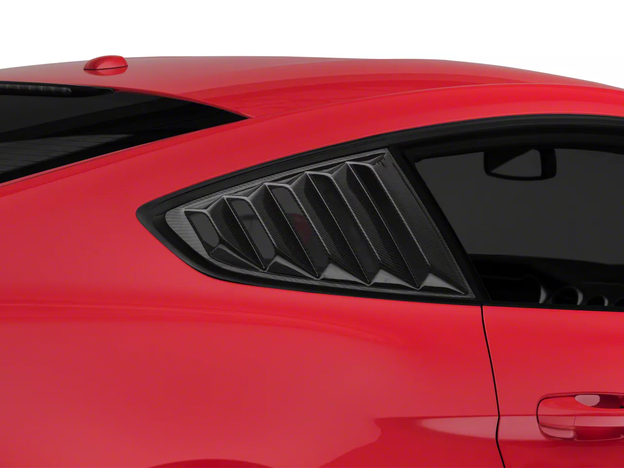 SpeedForm Vintage Quarter Window Louvers; Carbon Fiber Appearance (15-23 Mustang Fastback)