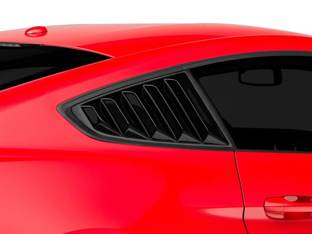 SpeedForm Vintage Quarter Window Louvers; Gloss Black (15-23 Mustang Fastback)