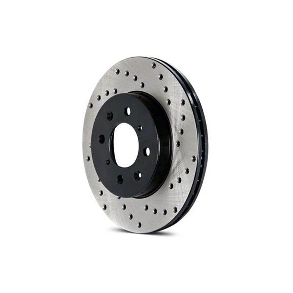 StopTech Sport Cross-Drilled Rotor; Front Driver Side (14-19 Corvette C7 Stingray w/ Standard JL9 Brake Package)