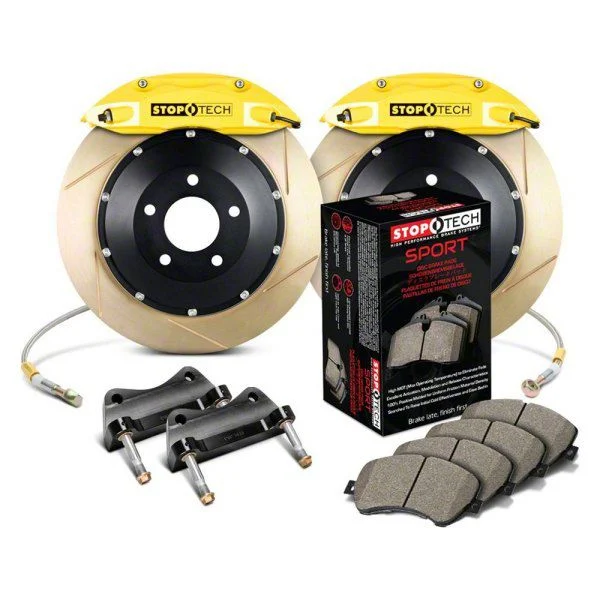 StopTech ST-40 Performance Slotted Coated 2-Piece Rear Big Brake Kit with 355x32mm Rotors; Yellow Calipers (06-11 Corvette C6)
