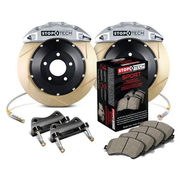 StopTech ST-60 Performance Slotted Coated 2-Piece Front Big Brake Kit with 380x32mm Rotors; Silver Calipers (06-13 Corvette C6)