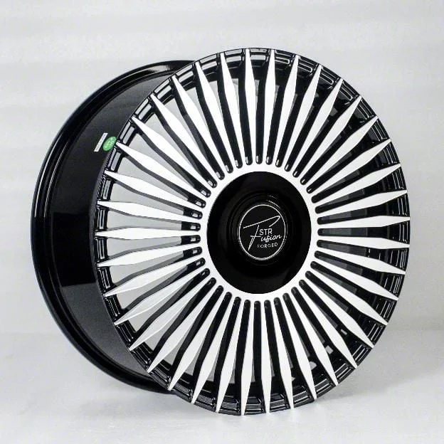 STR Fusion Forged STR803 Black Machined Face Wheel; 20x8.5; 35mm Offset (15-23 Mustang GT, EcoBoost, V6)