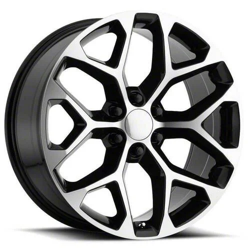 Snowflake Gloss Black Machined 6-Lug Wheel; 22x9; 31mm Offset (15-20 Tahoe)