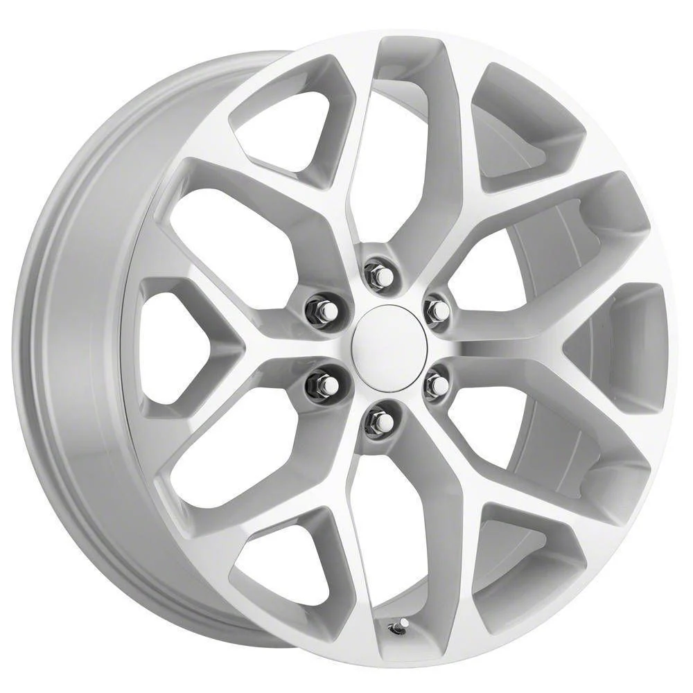 Snowflake Silver Machined 6-Lug Wheel; 22x9; 24mm Offset (21-26 Tahoe)