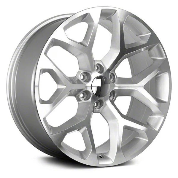 Snowflake Silver Machined 6-Lug Wheel; 24x10; 31mm Offset (21-26 Yukon)