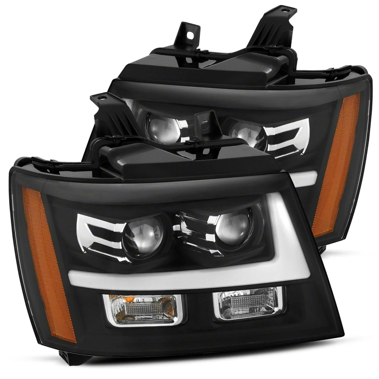 AlphaRex LUXX-Series LED Projector Headlights; Black Housing; Clear Lens (07-14 Tahoe)