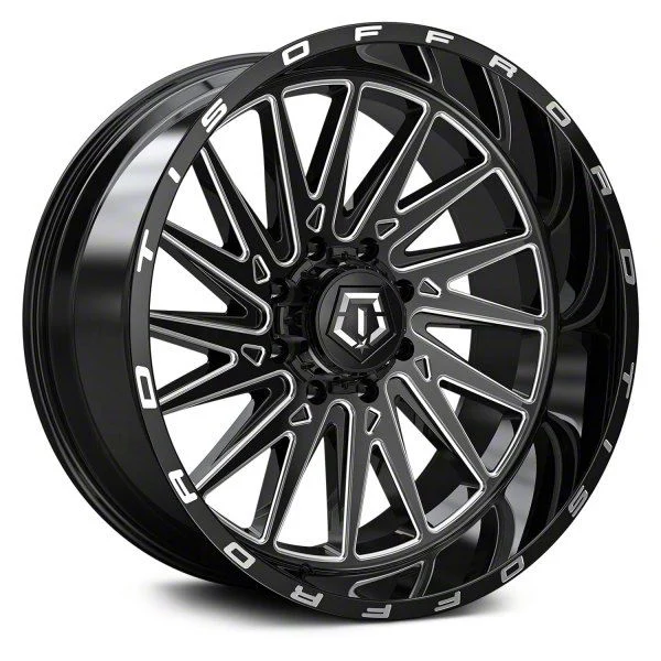 TIS 547BM Gloss Black Milled 8-Lug Wheel; 24x14; -76mm Offset (11-16 F-250 Super Duty)
