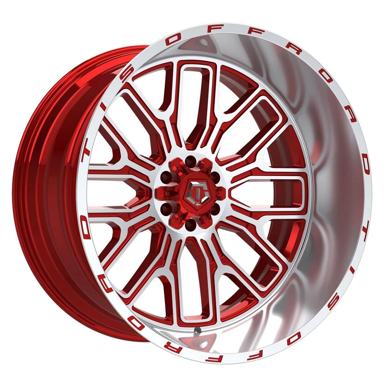TIS 560MRL Gloss Red Machined 8-Lug Wheel; 24x14; -76mm Offset (11-16 F-250 Super Duty)