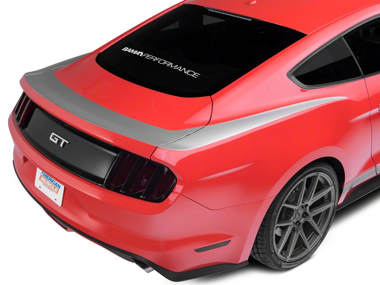 SEC10 Upper Rear Surround Decal; Silver (15-23 Mustang)