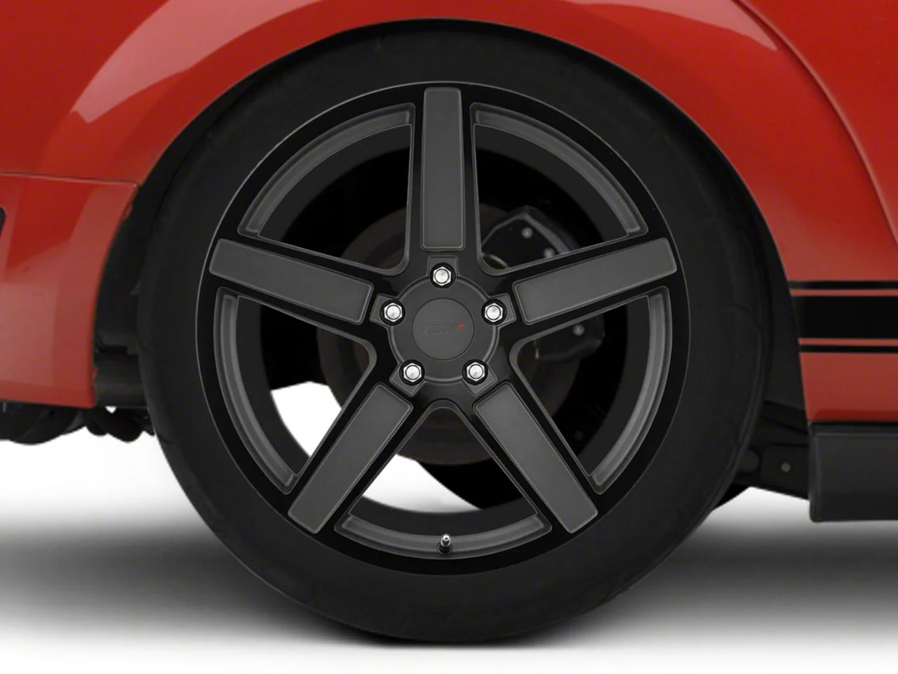 TSW Ascent Matte Gunmetal with Gloss Black Face Wheel; Rear Only; 20x10; 40mm Offset (05-09 Mustang GT, V6)